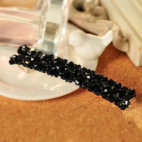 Women's Fashion Bling Headwear Handmade Full Crystal Hair Clip Barrette Hairpin