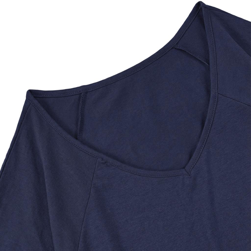 Women's Loose Casual V-neck Short-sleeved T-shirt Dress Off-shoulder Dress