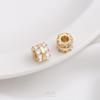 14K Gold-Plated Zircon Spacer Beads for DIY Jewelry