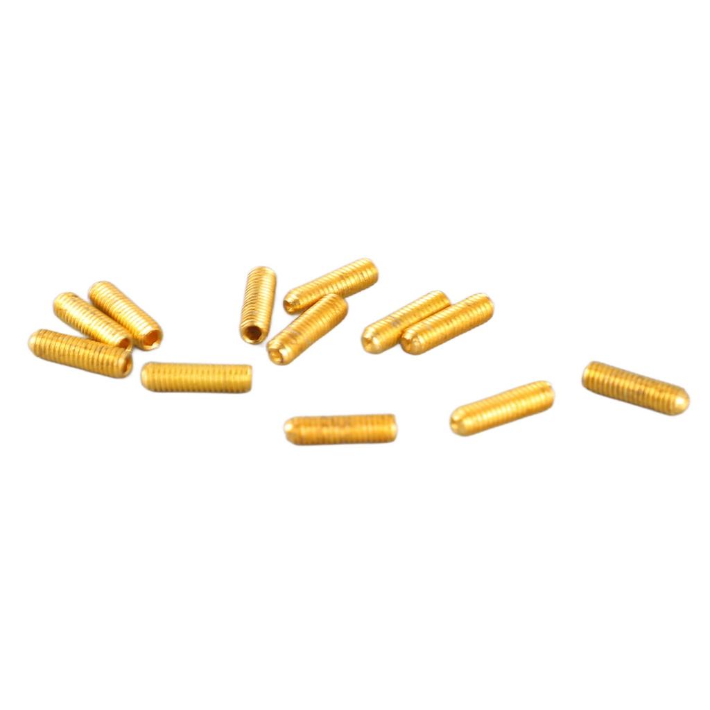 12PCS Electric Guitar Saddle Height Adjustment Screws Bridge Height Adjusting Hex Screws Gold