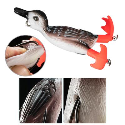 3D Fishing Bait Duck Topwater Swimming Lures Realistic Double Propeller Floating Duck Fishing Lures Hooks Easy To Use