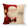 Red Series Santa Claus Pattern Throw Pillow Cover with Short Plush Print for Living Room Sofa Decoration Cushion Cover