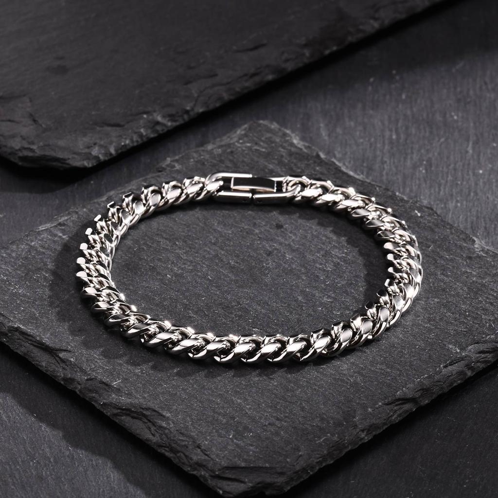 Stainless Steel Golden Silver Color Cuban Chain Bracelet Fashion Hip Hop Bracelet  Women's Jewelry Party Gift 18/20/21/22/23CM
