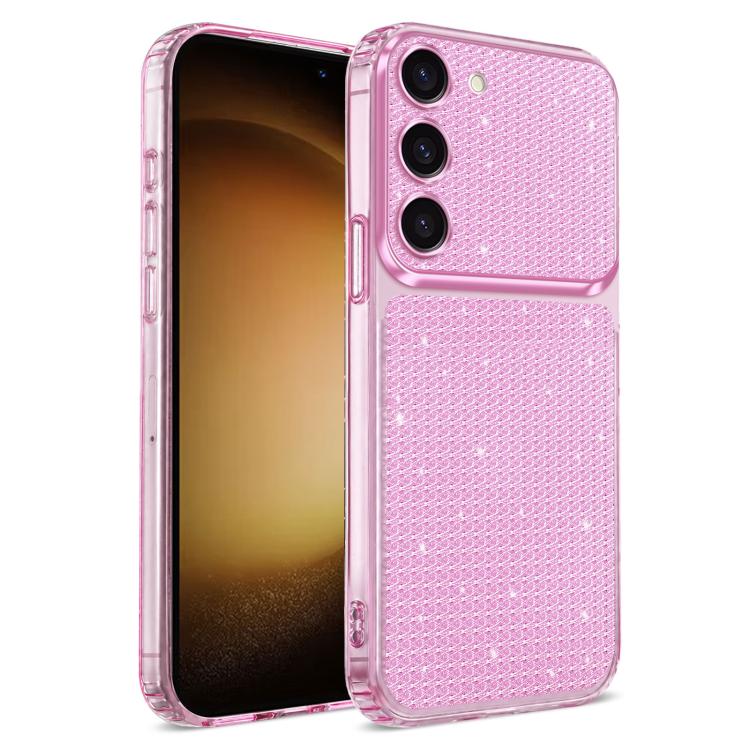 Sparkling Diamond Glitter Airbag Phone Case For Galaxy S23 FE 5G, Rhinestone Shockproof Protective Cover