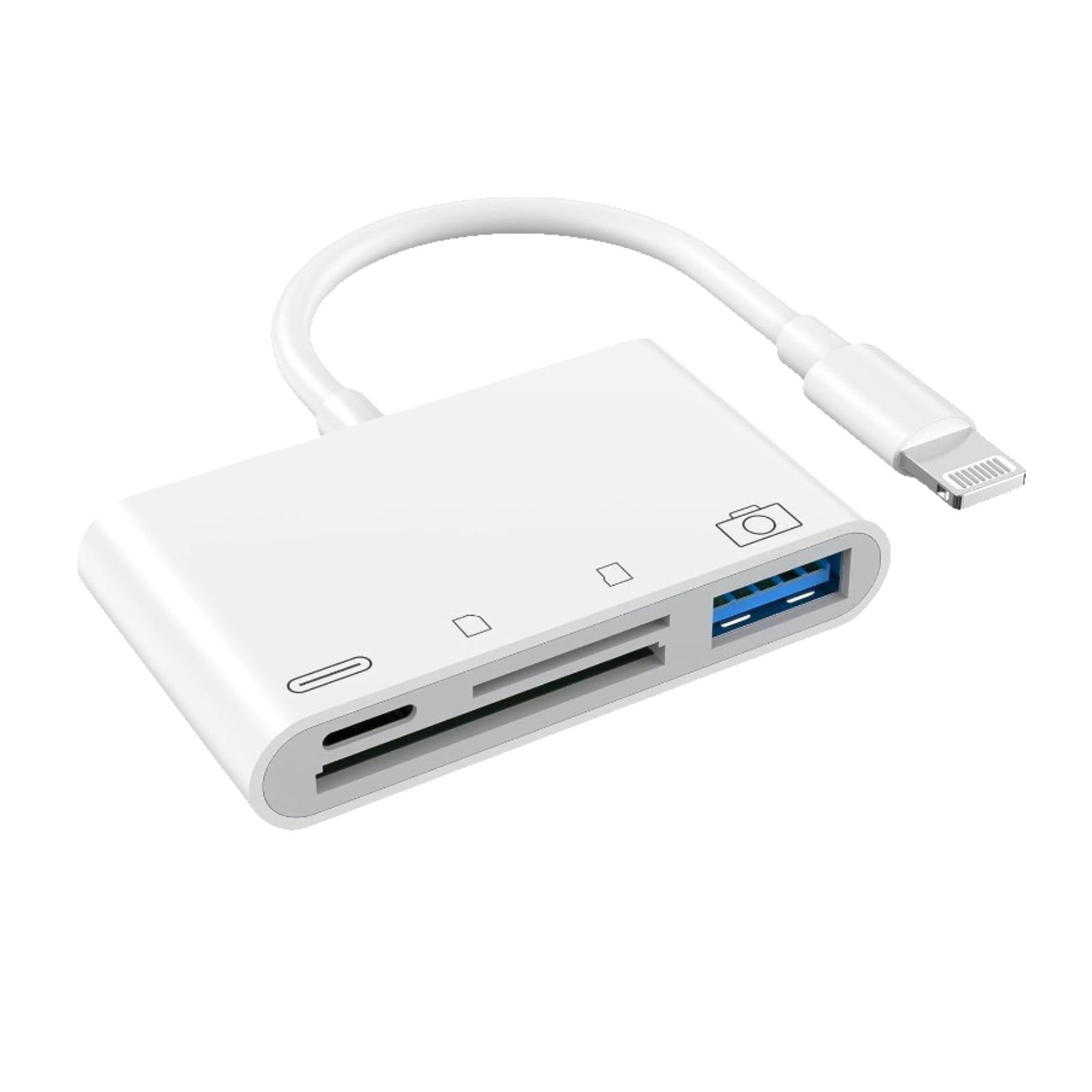 Multi-port 6-in-1 Card Reader Compatible for Type-C Phones Universal External Headphones USB Flash Drive Memory Card SD Card TF