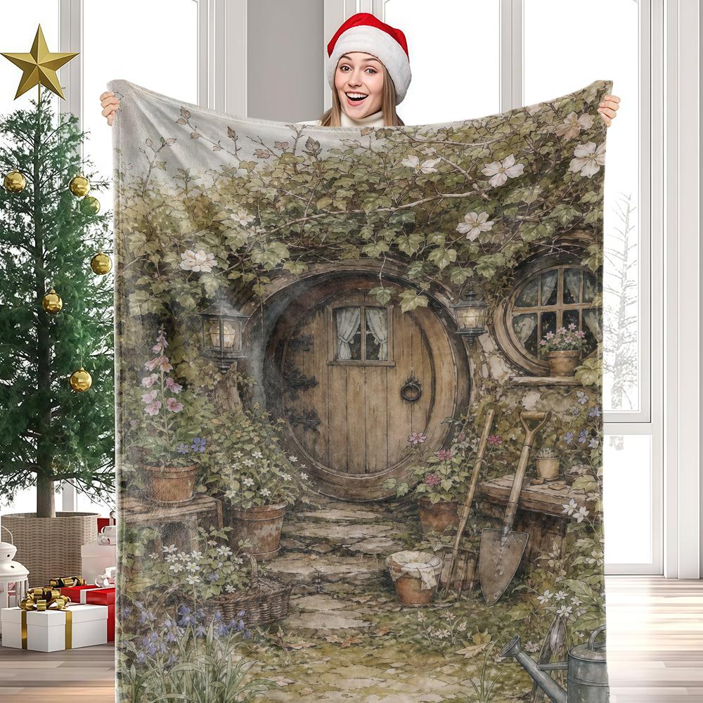 Bold Floral Lightweight No Shedding Extra Warm Couch Blanket Perfect for Christmas Xmas Holiday Home Decoration