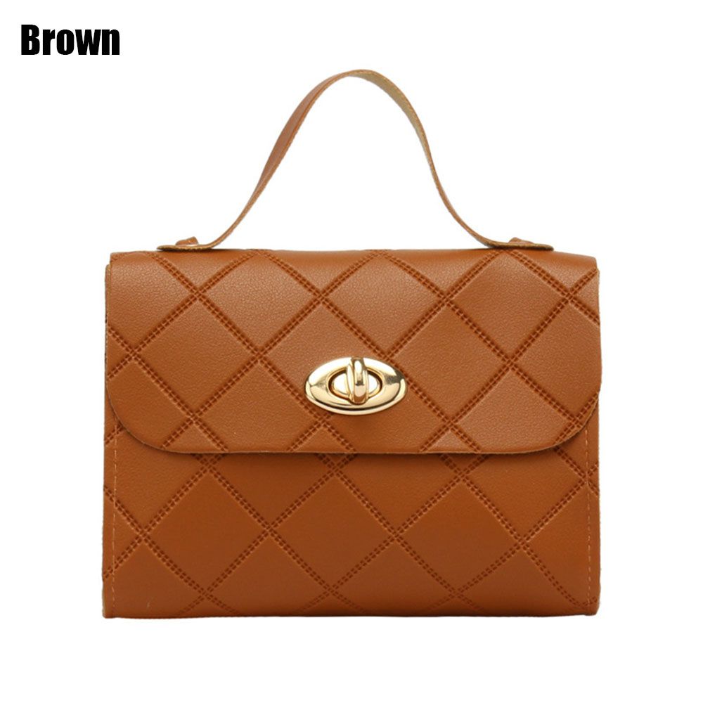 

PU Crossbody Bag Durable Small Chain Strap Square Bag Shoulder Bag Women коричневый