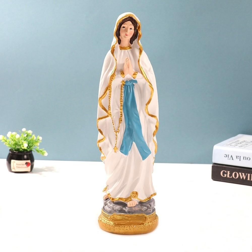 New Resin Virgin Mary Statue Handmade Crafts Gift Blessed Virgin Mother Mary Sculpture Jesus Religious Statue Desktop Ornament
