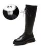 Customized leather knight boots women's 2025 autumn and winter new thick heel fashion round head boots casual versatile boots