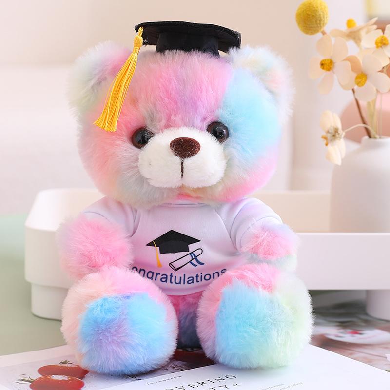 Nice 16 Styles Kawaii Dr. Bear Plush Toys Stuffed Soft Colorful Teddy Animal Dolls Graduation Birthday Gifts For Students Girls