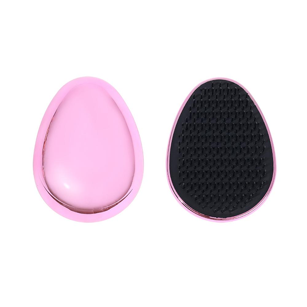 

Portable Air Cushion Comb Mini egg comb Electroplating Material Detangling Hair Brush Dry Wet Hair Brushes Hairdressing Tools рожевий