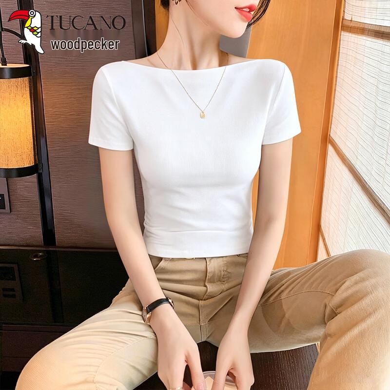 Woodpecker Women s Off-Shoulder Slim-Fit T-Shirt S