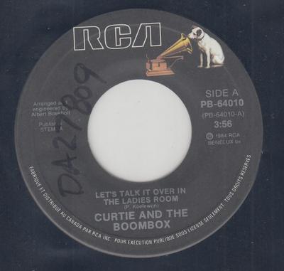 7inch Record CURTIE & THE BOOMBOX - Let's Talk It Over In The Ladies' R PB64010 RCA 1985 Canada Dance & Electronica Used