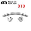10 Stück Augenbrauen Piercing Schmuck Labret Lippenstecker G23 Titan Septum Piercing Nasenring C-Stab Körperschmuck Für Frauen