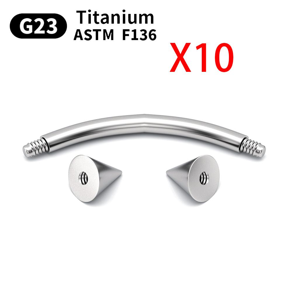 

10PCS Eyebrow Piercing Jewelry Labret Lip Stud G23 Titanium Septum Piercing Nose Ring C rod Body Jewelry For Women 1.2x6x3x3mm