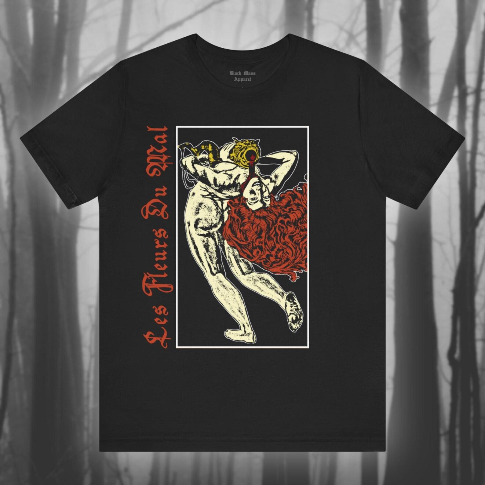 Les Fleurs Du Mal, Classic Literature Tee, Gothic Novel Shirt, The Flowers of Evil, Creepy T-Shirt, Vintage Goth Unisex T-Shirt XL