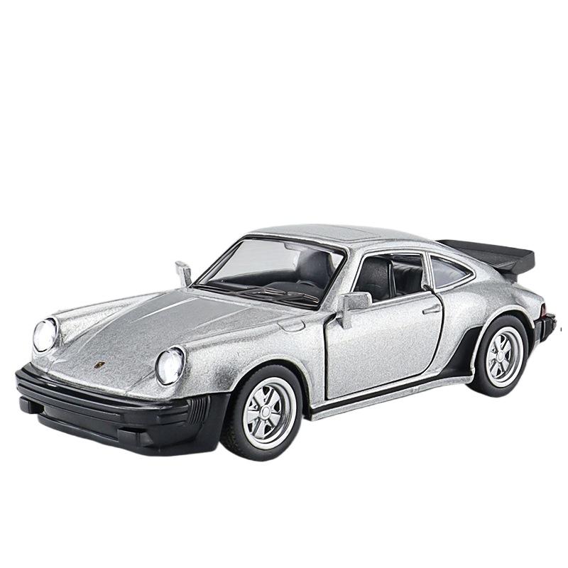 

1/36 Porsche 911 Turbo 1987 Модель автомобіля Іграшка Сплав Литий під тиском Ретро Моделі транспортних засобів Відтягування назад Мініатюрні Подарунки срібний