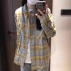 2025 Autumn Korean-Japanese Retro Plaid Couple Long-Sleeve Turn-Down Collar Shirt Jacket