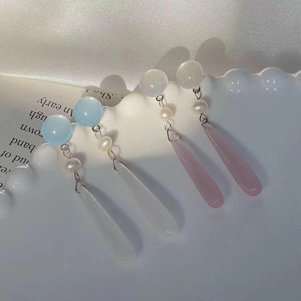 Pearl Water Drop Chinese Style Ear Clips - No Piercing Women's Earrings