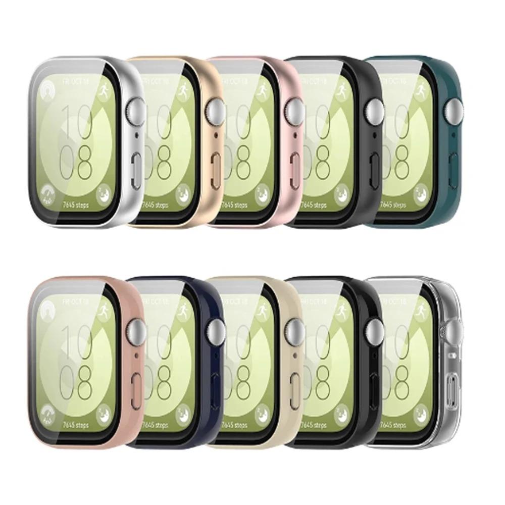 Glass+PC Case for Huawei Watch Fit 3 Band Correa Accessories Strap All-around Frame Screen Protective Bumper Huawei Fit3 Cover