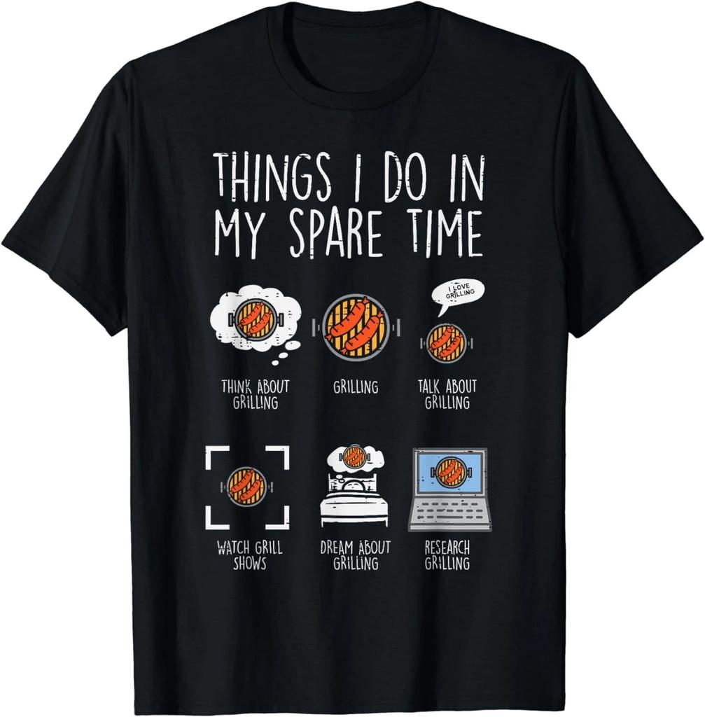 Things I Do In My Spare Time Grilling Funny Bbq Barbecue Gift Unisex T-Shirt