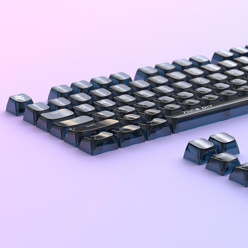 132Key Crystal Backlit Keycaps MDA Profile Translucents Keycap for Mechanical Keyboards