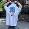 Korean High Street Personalized Printed Short-sleeved T-shirts Men and Women Summer New Y2K Street Hip-hop Loose Lazy Tops Ins