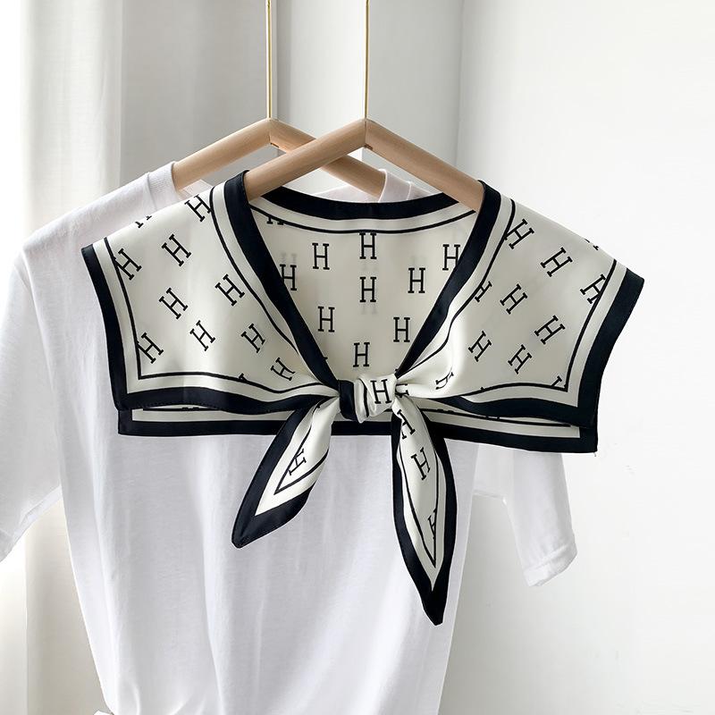 Shawl Summer Exterior Decoration Women'S Silk Scarf Spring And Autumn Thin Fashion Fake Collar Shirt Versatile Sunscreen Shawl