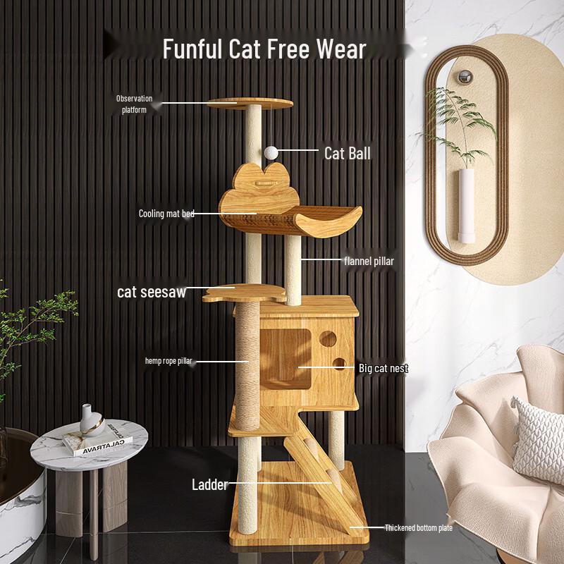 Jingzhou All-in-One Cat Tree and Scratching Post