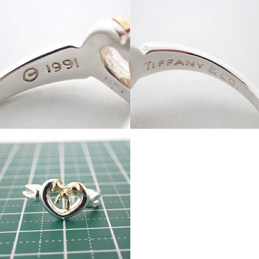 [Pre-owned] TIFFANY / Tiffany / 925 / 750 / Heart Ribbon / Ring / Size 11 / j58-4