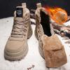 Nové podzimní a zimní zateplené pánské boty s vysokým svrškem, outdoorové martensky, protiskluzová ležérní obuv