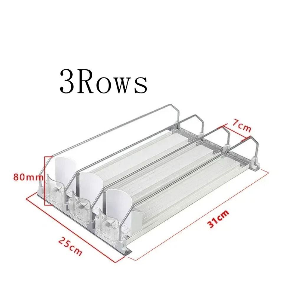 Adjustable Width Drink Organizer Dispenser Spring Push Can Shelf Pusher  Beverage