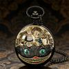 Luxury Retro Popular Black Gold Pocket Watch Enamel Fantasy Forest Character Embossed Pendant Necklace Watch for Gifts CF1760
