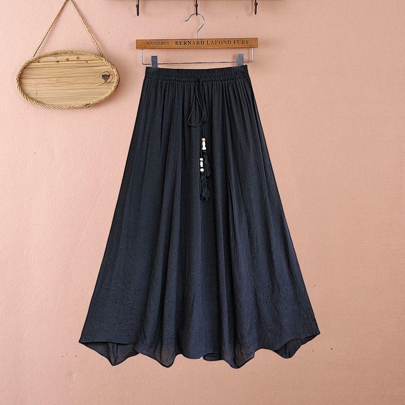 

Женская летняя винтажная асимметричная юбка макси А-силуэта в новом китайском стиле one size