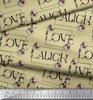 Soimoi Japan Crepe Satin Fabric Floral Love Text Fabric Prints By Metre 42 Inch