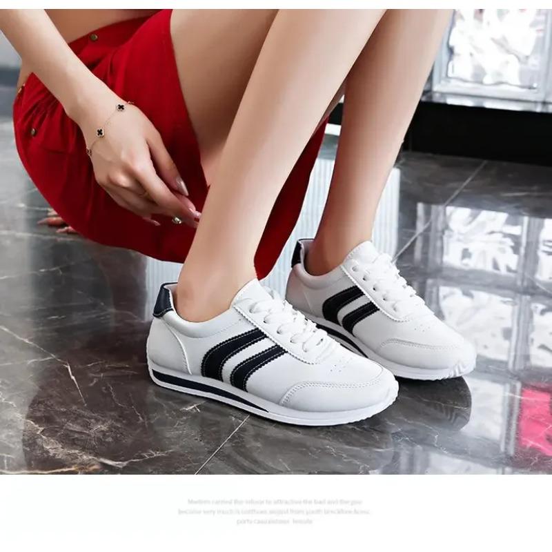 Fashion Summer Cross-Border Bestseller Women's Casual Running Shoes Soft Leather Comfortable Bottom Agan Style Lace-Up Sport Sneakers