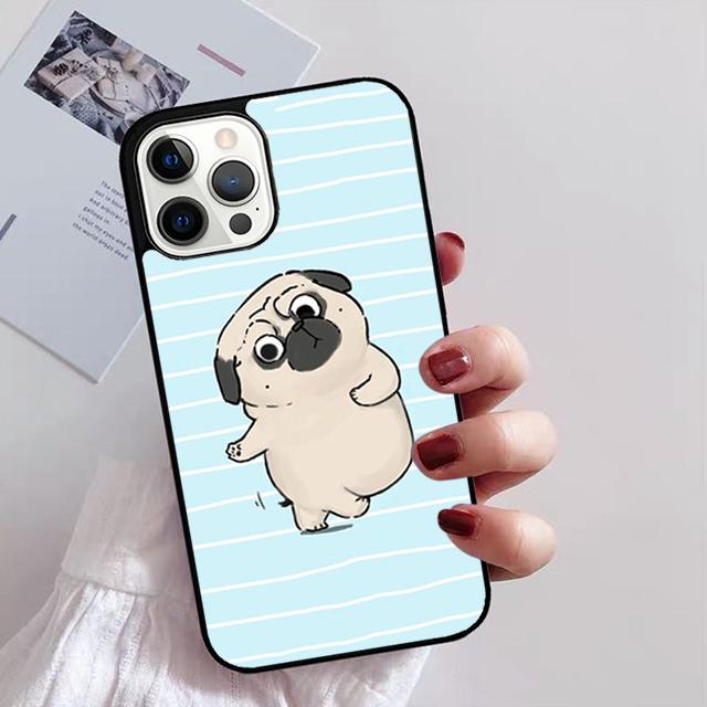 Pug Dog Funny Cartoon Phone Case for iPhone 11 12 13 14 Pro Max Mini XR XS SE 2020 6 7 8 Plus Samsung S21 S22 Coque Fundas