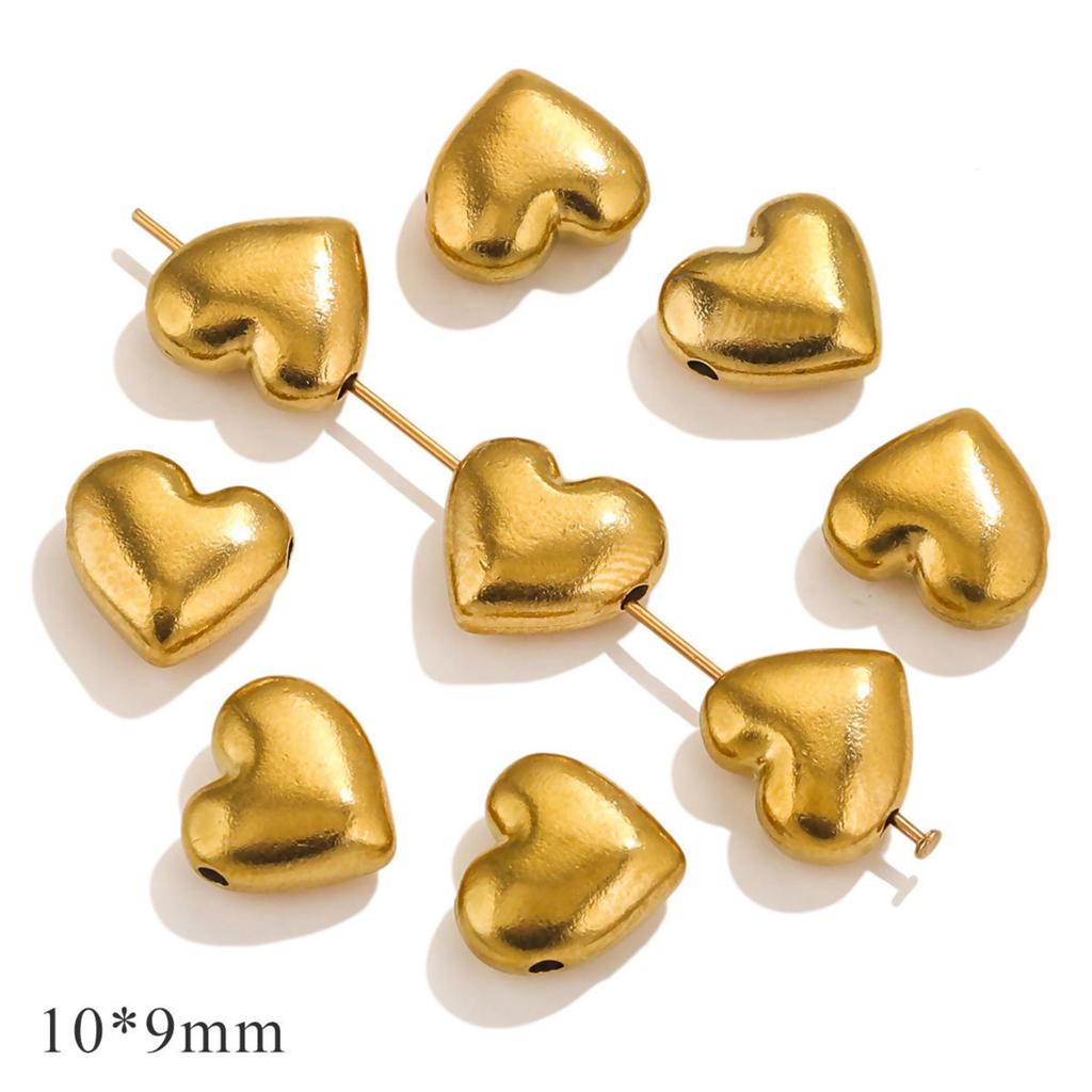 10 Pcs 304 Stainless Steel Valentine's Day Beads Heart Loose Small Spacer Bead For DIY Braclet Jewelry Making Accessories