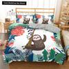 Cartoon Sloth Bedding Set for Bedroom Home Manga Style Sloth Print Duvet Cover Lazy Sleeping Australian Animal Soft Quilt Cover