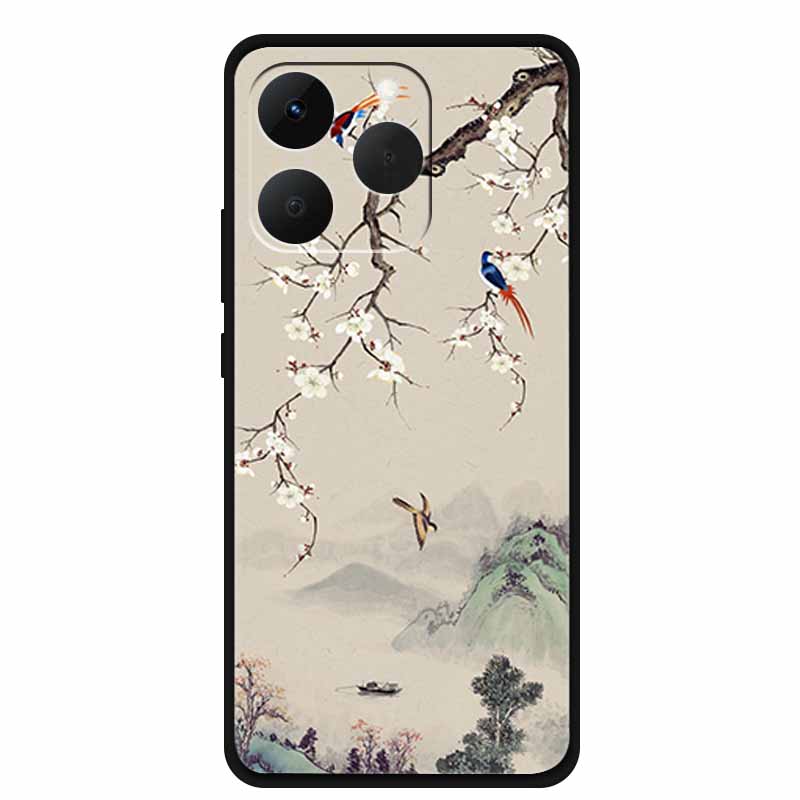 Case For OPPO Realme 15T Embossed Blossoms Funda 3D Relief Flowers Coque Silicone Soft Phone Cover For Realme 15 T 5G Bumper