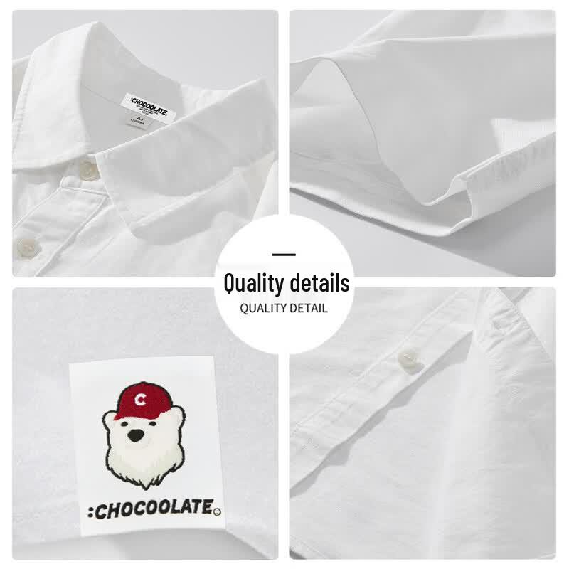 CHOCOOLATEit Men's Japanese Style Short Sleeve Cotton Shirt