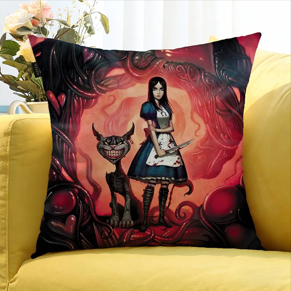 Game Alice M-Madnes-S Returns World Various Sizes Square Pillow Case For Car Home Bedchamber Decor