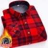 Double-sided fleece men's long-sleeved shirt, fleece thickened warm shirt 7XL8XL, winter casual, skin-friendly, soft and trendy