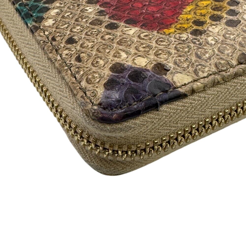 GUCCI 456117 Zip Around GG Marmont Python Purse Multi Python Women Used