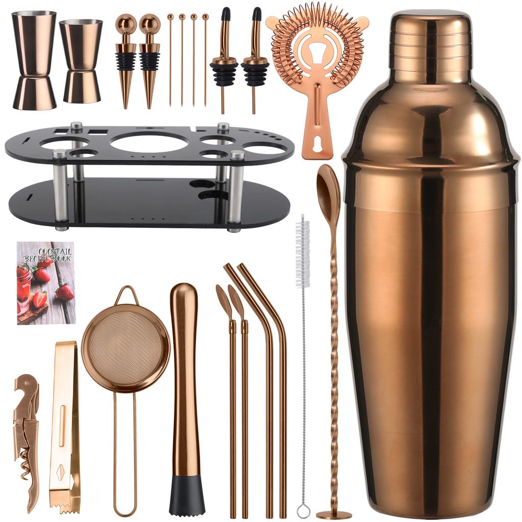 Galvanisiertes Ovales Acryl Edelstahl Bartending Set Cocktail Maker Snow Pot Becher Shaker Bar Komplettset