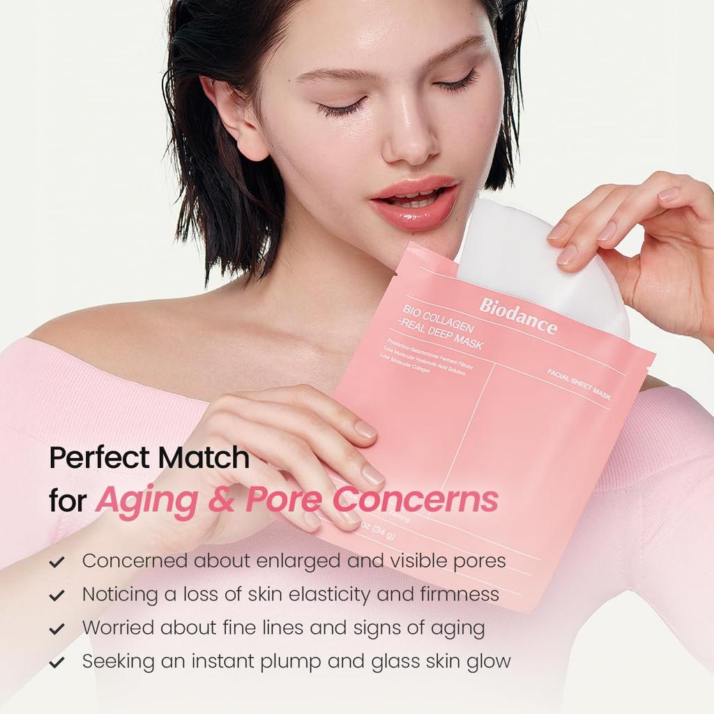 DANCE Bio Collagen Real Deep Mask Face Pack Hydrogel Mask High Moisture Firming Brightening Pore Care Dry Sensitive Skin Korean Cosmetics [BIO