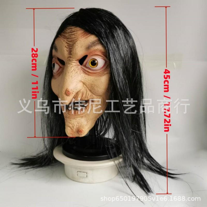 Halloween Witch Mask Long Hair Headscarf Horror Costume Party Prop