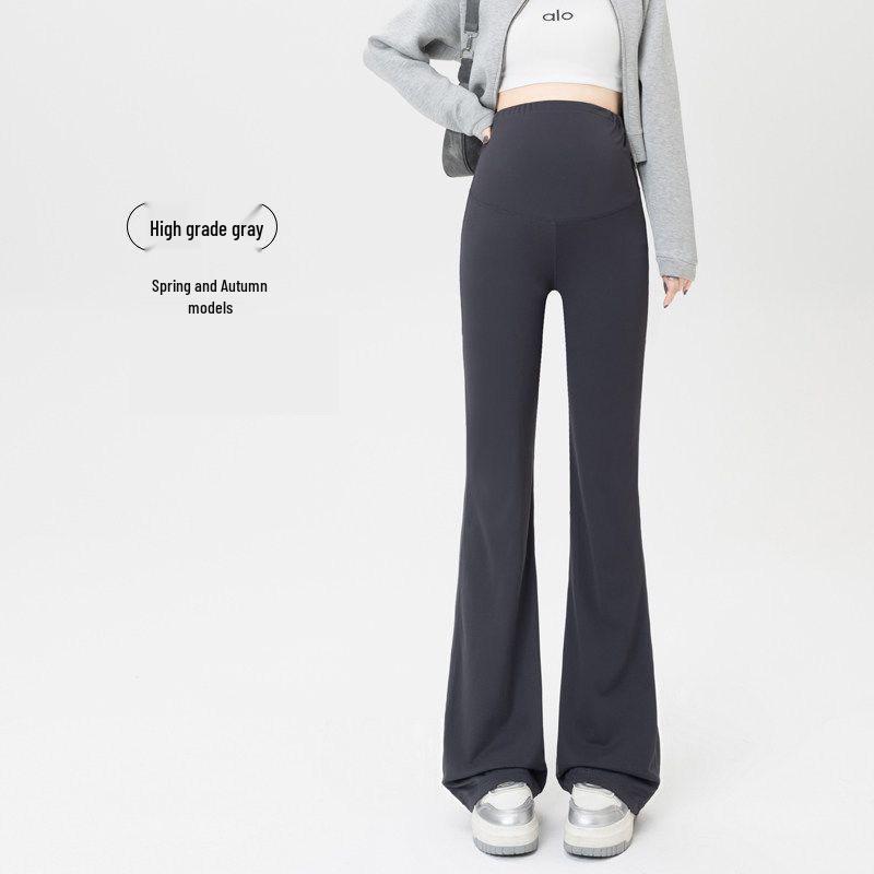 

2026 New Style Flared Maternity Pants - Spring & Autumn, Petite & Plus Sizes, Comfortable Waist, Long Length Large (suitable for 110-135 lbs) сірий колір
