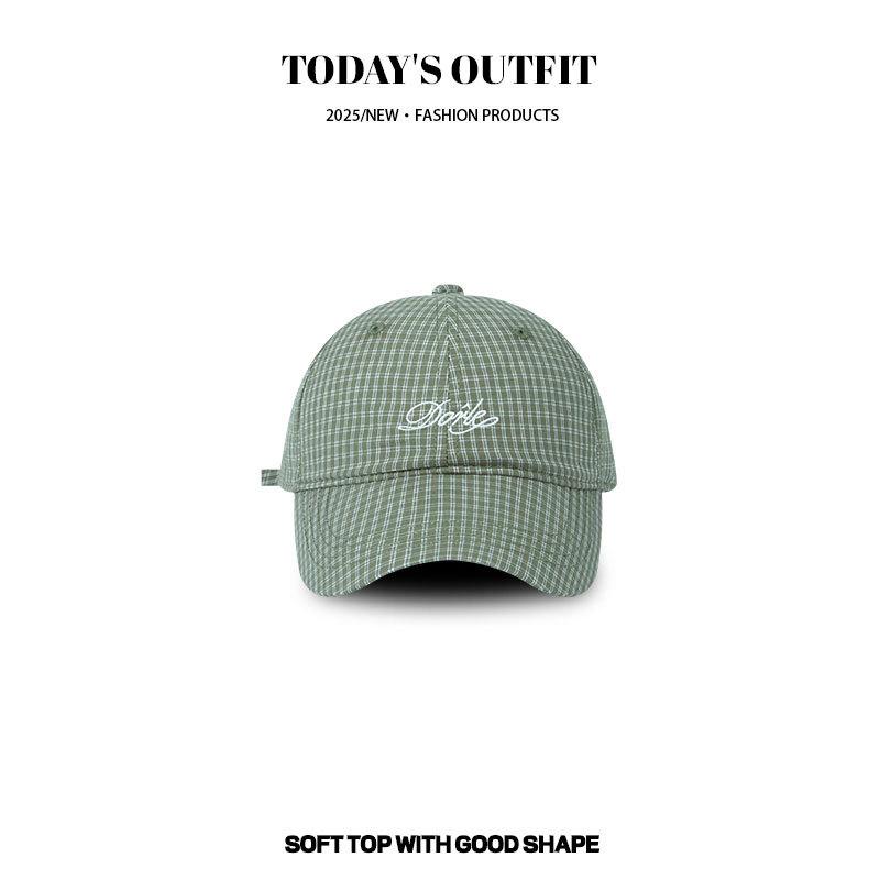 Couple Casual Baseball Hat Men's Plaid Baseball Hat