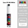 Posca Weißer Marker Pinsel, Permanent Wasserfest Ausbleichsicher Hochglänzend Markierstifte - Felsmalerei/Stofffarbe/Schuh Graffiti/Postergestaltung